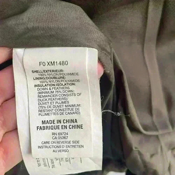 Columbia feather down puffer vest ultra light Beige Brown Water resistant size L - Picture 4 of 9